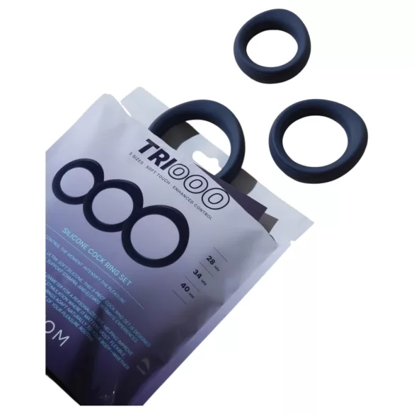 Svakom Triooo - ensemble d’anneaux péniens en silicone souple (bleu) - 3 pcs