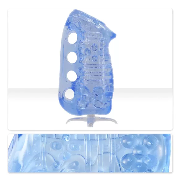 Fleshlight Fleshskins Grip Blue Ice - masturbateur ouvert aux deux extrémités (bleu)