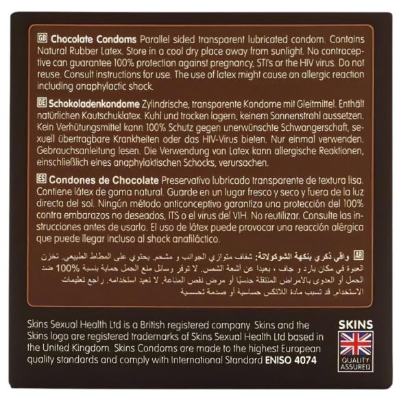 Skins - préservatif goût chocolat - lot de 4