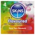 Skins - préservatifs parfumés - menthe, chewing-gum, banane, fraise (4 pcs)