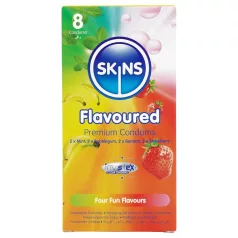   Skins - préservatifs aromatisés - menthe, chewing-gum, banane, fraise (8 pcs)