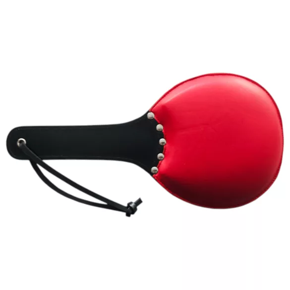 Rouge - paddle en cuir véritable - double face souple et rigide - rouge