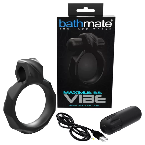 Bathmate Maximus Vibe 55 - anneau pénien vibrant rechargeable (noir)