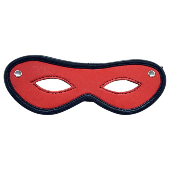Rouge - masque pour les yeux en cuir véritable ouvert (rouge)