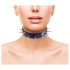 Rouge - collier clouté en cuir véritable (noir)