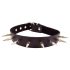 Rouge - collier clouté en cuir véritable (noir)