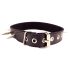 Rouge - collier clouté en cuir véritable (noir)