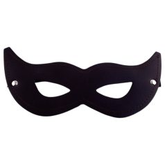 Rouge - masque ouvert en cuir véritable (noir)