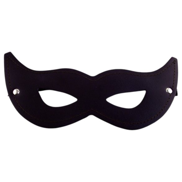Rouge - masque ouvert en cuir véritable (noir)