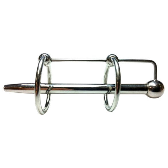 Rouge - acier inoxydable, dilatateur anneaux doubles (argent)