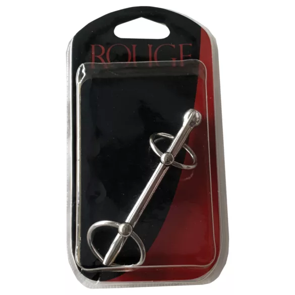 Rouge - dilatateur double anneau - acier inoxydable argenté