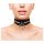 Rouge - collier en cuir véritable (noir)