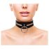 Rouge - collier en cuir véritable (noir)