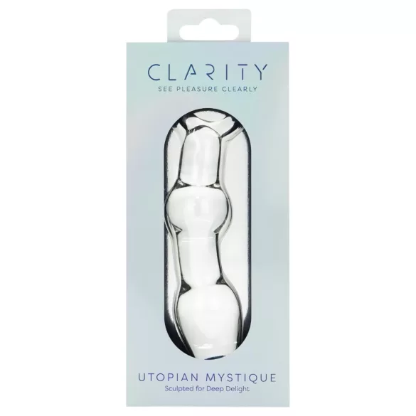 Clarity Utopian Mystique - godemichet anal en verre nervuré (transparent)
