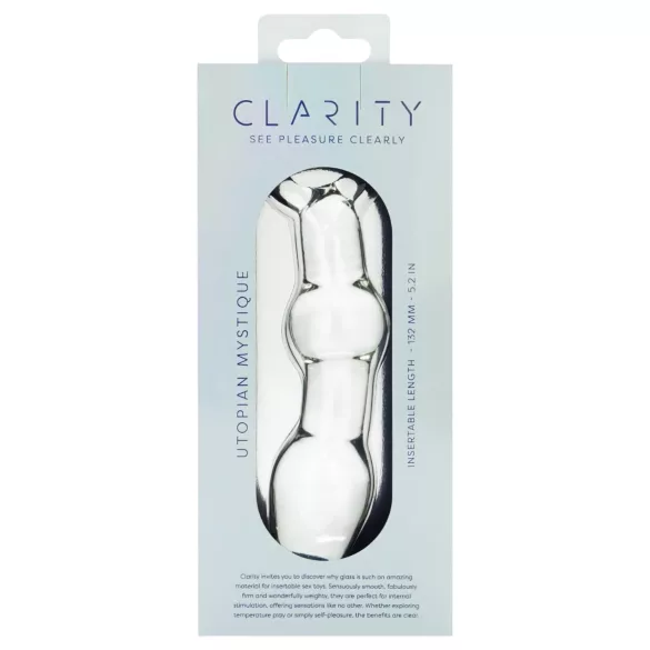 Clarity Utopian Mystique - godemichet anal en verre nervuré (transparent)