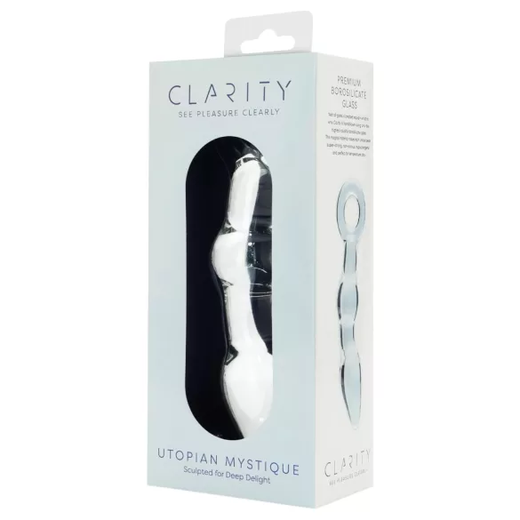 Clarity Utopian Mystique - godemichet anal en verre nervuré (transparent)