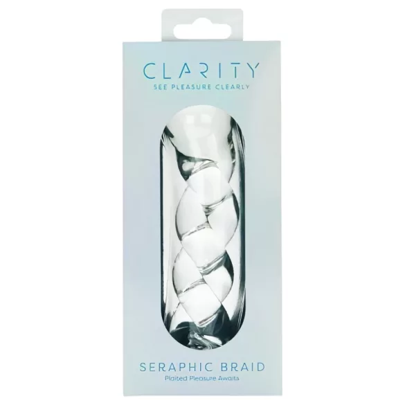 Clarity - godemichet en verre avec motif tressé - transparent