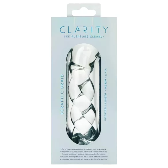 Clarity - godemichet en verre avec motif tressé - transparent