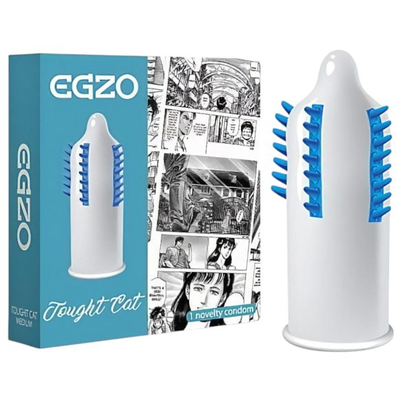 Egzo Tough Cat – Préservatif texturé à picots, résistance extrême (1 pièce)