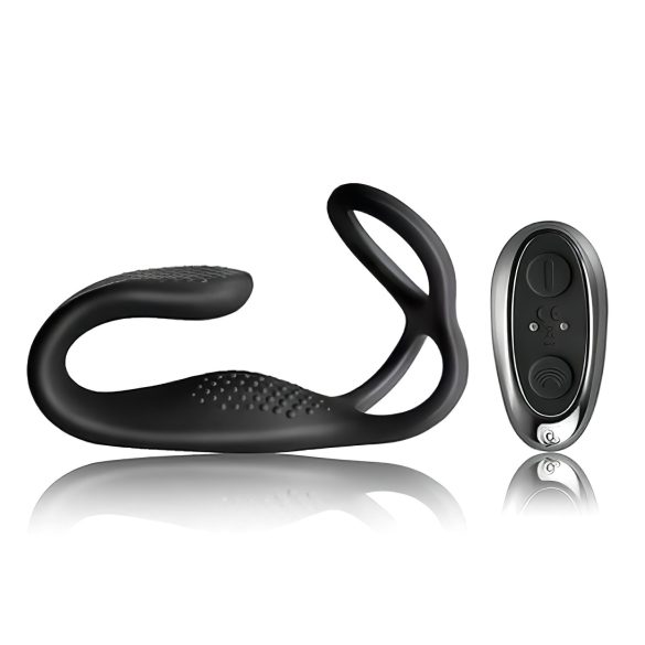 Rocks-Off - Anneau pénien vibrant anal sans fil rechargeable (noir)