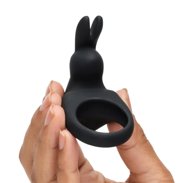 Happyrabbit - anneau pénien vibrant rechargeable - silicone noir