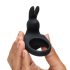 Happyrabbit Cock - anneau vibrant rechargeable (noir)