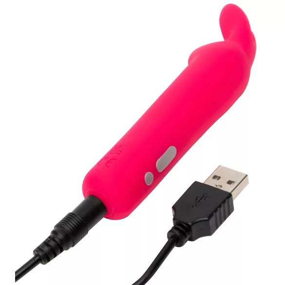 Happyrabbit - mini vibromasseur bullet lapin rechargeable - silicone rose