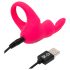 Happyrabbit Cock - anneau vibrant rechargeable (rose)