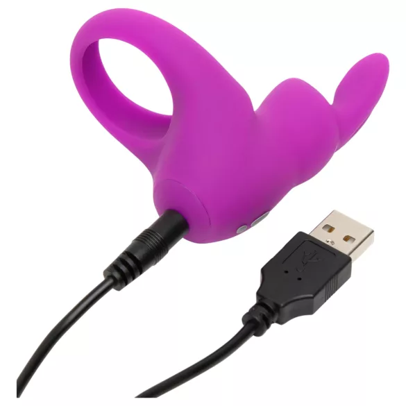 Happyrabbit - anneau pénien vibrant rechargeable - silicone violet