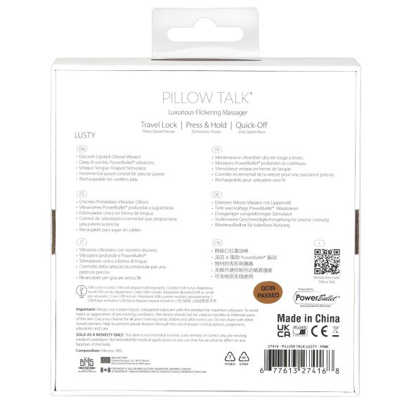 Pillow Talk Lusty - vibro à langue rechargeable (rose)