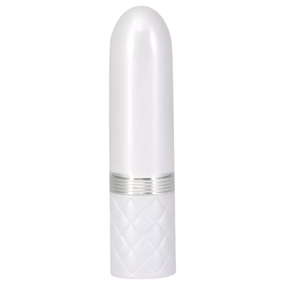 Pillow Talk Lusty - vibromasseur à tige rechargeable avec langue (blanc-rose)