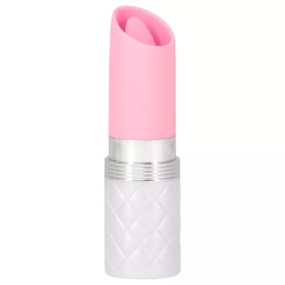Pillow Talk Lusty - vibromasseur à tige rechargeable avec langue (blanc-rose)