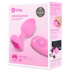   b-vibe heart - vibromasseur anal télécommandé rechargeable (rose)