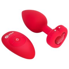   b-vibe heart - vibromasseur anal, sans fil, rechargeable (rouge)