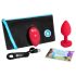 b-vibe cœur - vibro anal sans fil (rouge)
