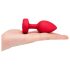 b-vibe heart - vibromasseur anal, sans fil, rechargeable (rouge)