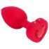 b-vibe cœur - vibro anal sans fil (rouge)