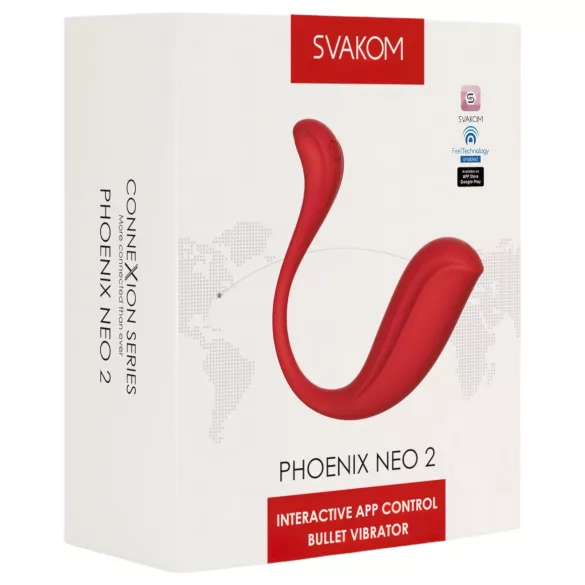 Svakom - œuf vibrant connecté - télécommande - silicone rouge