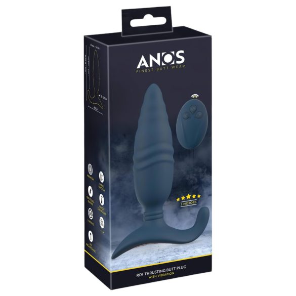ANOS - plug anal vibrant télécommandé - propulsion - silicone bleu