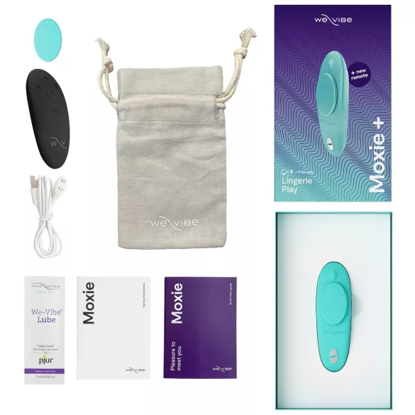 We-Vibe Moxie+ - vibromasseur clitoridien portable avec application et télécommande (turquoise)