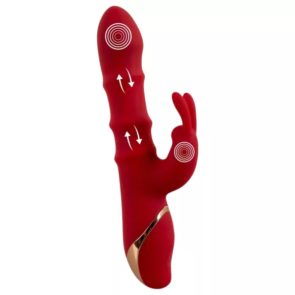 You2Toys - vibromasseur rabbit à anneau mobile - silicone rouge