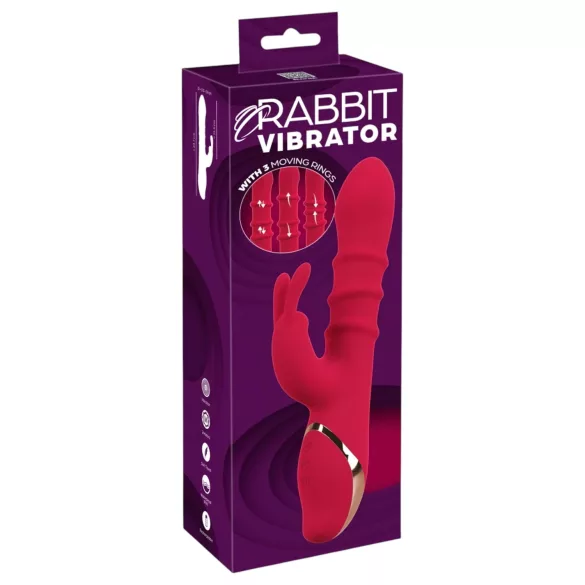 You2Toys - vibromasseur rabbit à anneau mobile - silicone rouge
