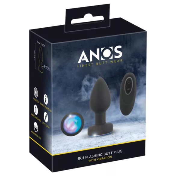 ANOS - plug anal lumineux et vibrant (noir)