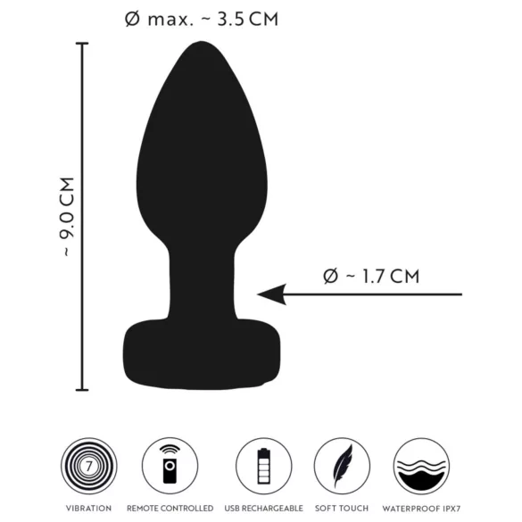 ANOS - plug anal lumineux et vibrant (noir)
