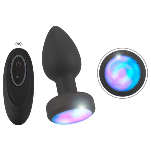 ANOS - plug anal lumineux et vibrant (noir)