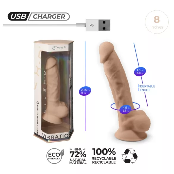 Silexd 8 - vibromasseur avec télécommande - effet testicules - couleur chair