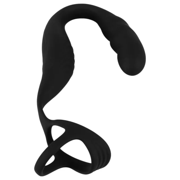 Rebel - stimulateur prostate avec anneau pénis et testicules - noir