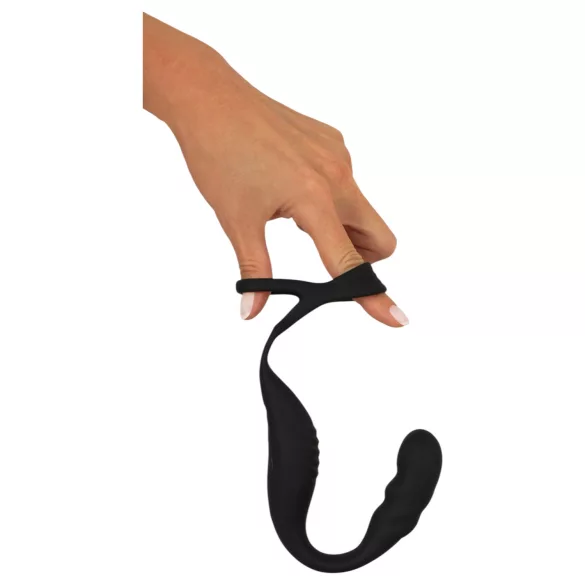 Rebel - stimulateur prostate avec anneau pénis et testicules - noir