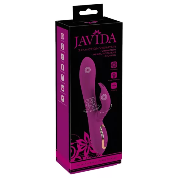 Javida - Vibromasseur rotatif 3-en-1 à perles (violet)