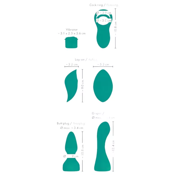 Couples Choice - vibromasseur télécommandé 4-en-1 modulable (turquoise)